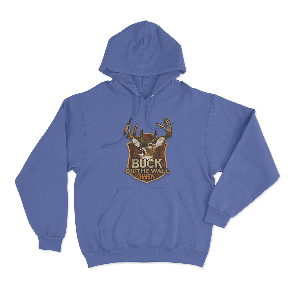 Buck On The Wall Unisex Hoodie Blue Buck On The Wall Unisex Hoodie Blue