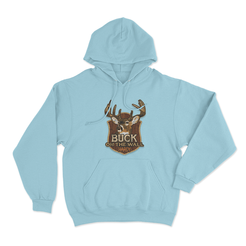 Buck On The Wall Unisex Hoodie Sky Blue Buck On The Wall Unisex Hoodie Sky Blue